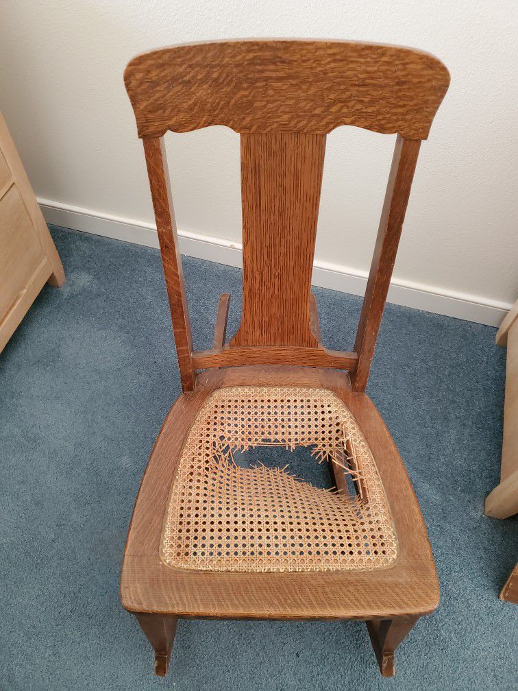 Vintage Solid Oak Rocker ( Matches My Other Listed Chair)