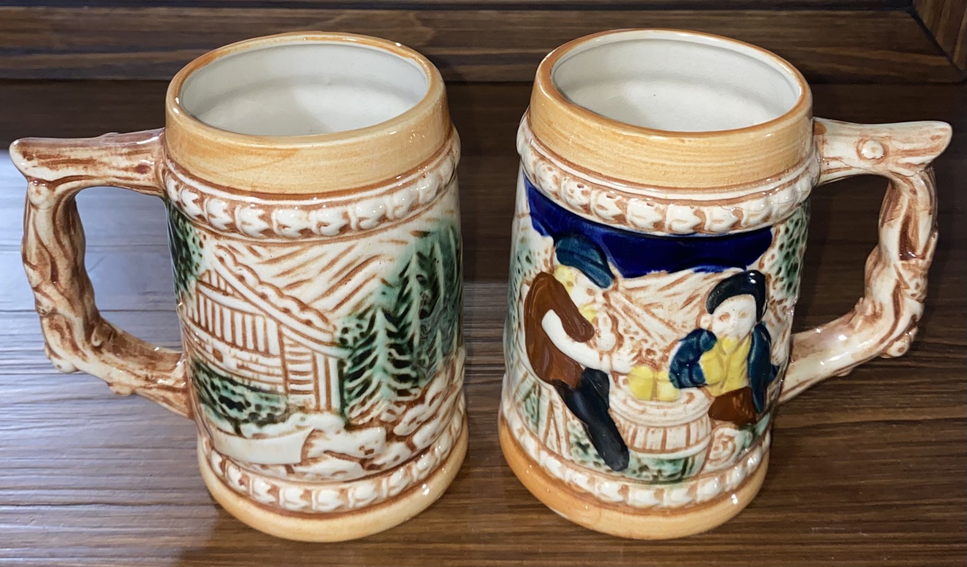 🕰️ Vintage German Style Ceramic Beer Steins Set – Man Cave Essential!
