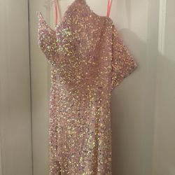Prom Pink Mermaid Dress w/ Slit