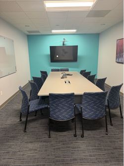Brand New Blue Sled Chairs