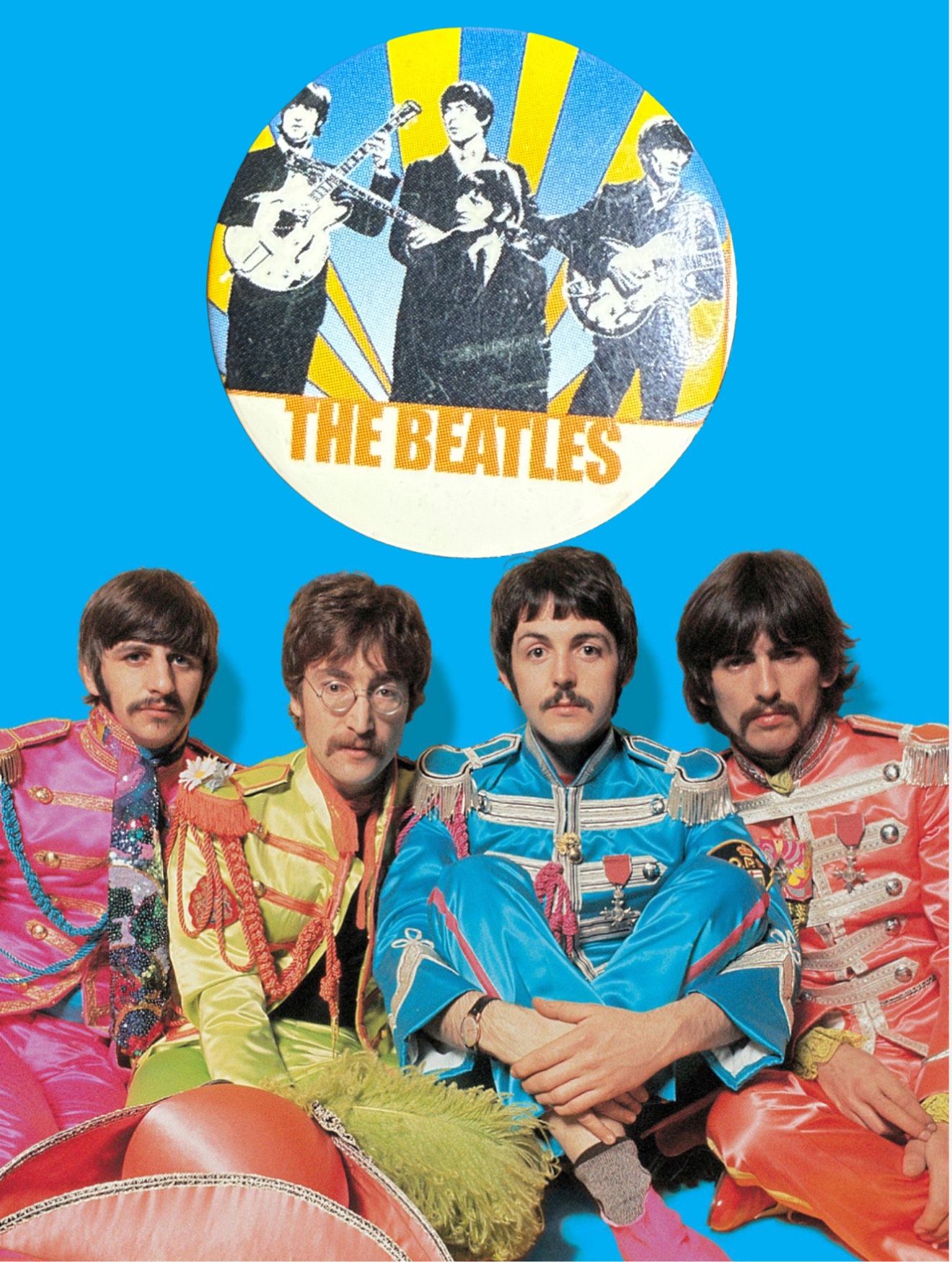 Vintage 1960s The Beatles Pinback Button, 1”