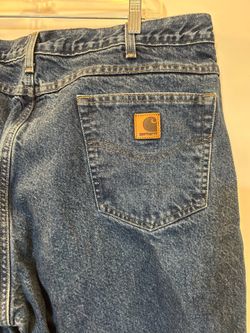 40x32 carhartt men’s jeans denim relax fit flannel lining work wear