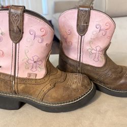 JUSTIN GYPSY 13D Pink and Brown Western Boots 13 D