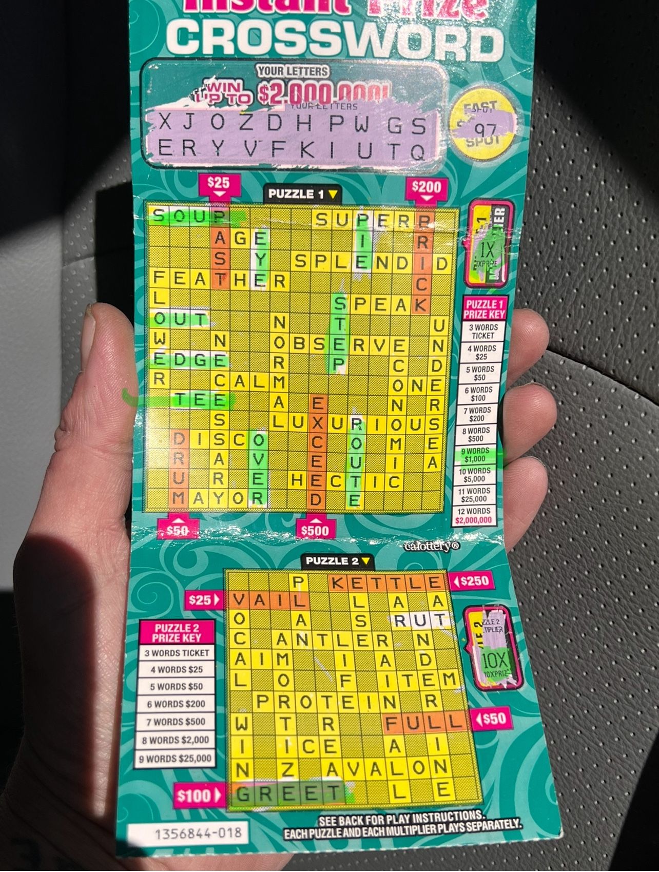$2000 Winning Ticket 4 Sale