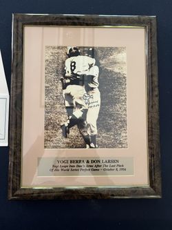 Yogi Berra Don Larsen Signed Perfect Game Photo