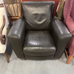Dark Brown Leather Chair (in Store)