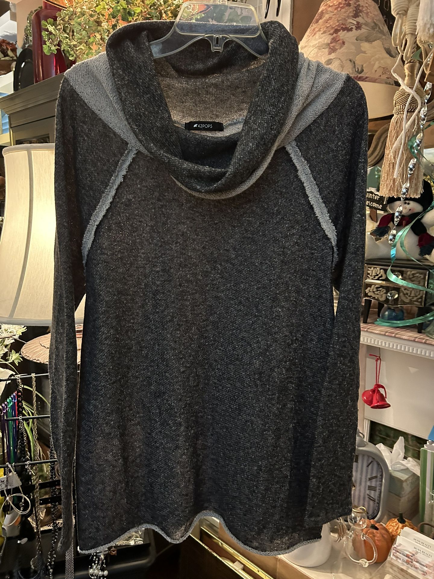 Ladies Large 42pops Cowl neck Tunic Sweater