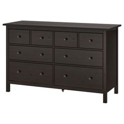 Ikea Hemnes 8 drawer Large Dresser Brown - Black