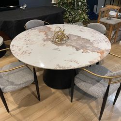 Vera - Round Glossy Sintered Stone Dining Table
