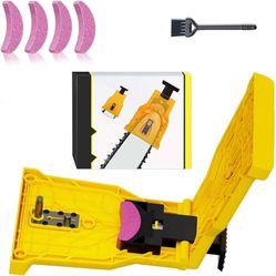 new Universal Chainsaw Teeth Sharpener, Portable Chain Saw Sharpener Tool, Chainsaw Sharpener Kit, Simple Operation Chainsaw Sharpener Jig for 12"-22"