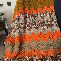 Handmade Fall Crochet Throw Blanket