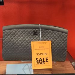 Chanel Snap Clutch Canvas Wallet