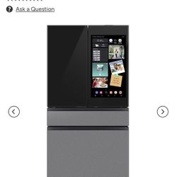 Samsung 22.5 Cu. Ft. Bespoke Counter Depth 4-Door French Door Refrigerator with Al Family Hub+ Al Vision Inside in Charcoal Glass and Stainless Steel
