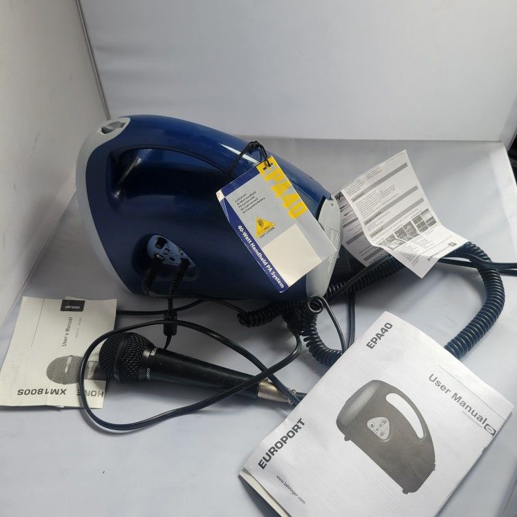 Behringer EUROPORT EPA40 40 Handheld PA System Microphone With Box and cables