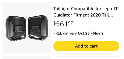Taillight Compatible for Jepp JT Gladiator Fitment 2020