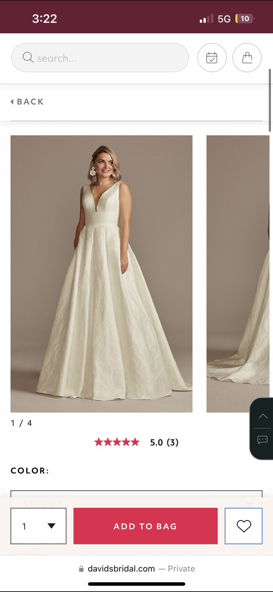 Ball Gown Wedding Dress Size 8