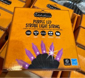 NIB - Celebrations Purple LED Strobe String Lights