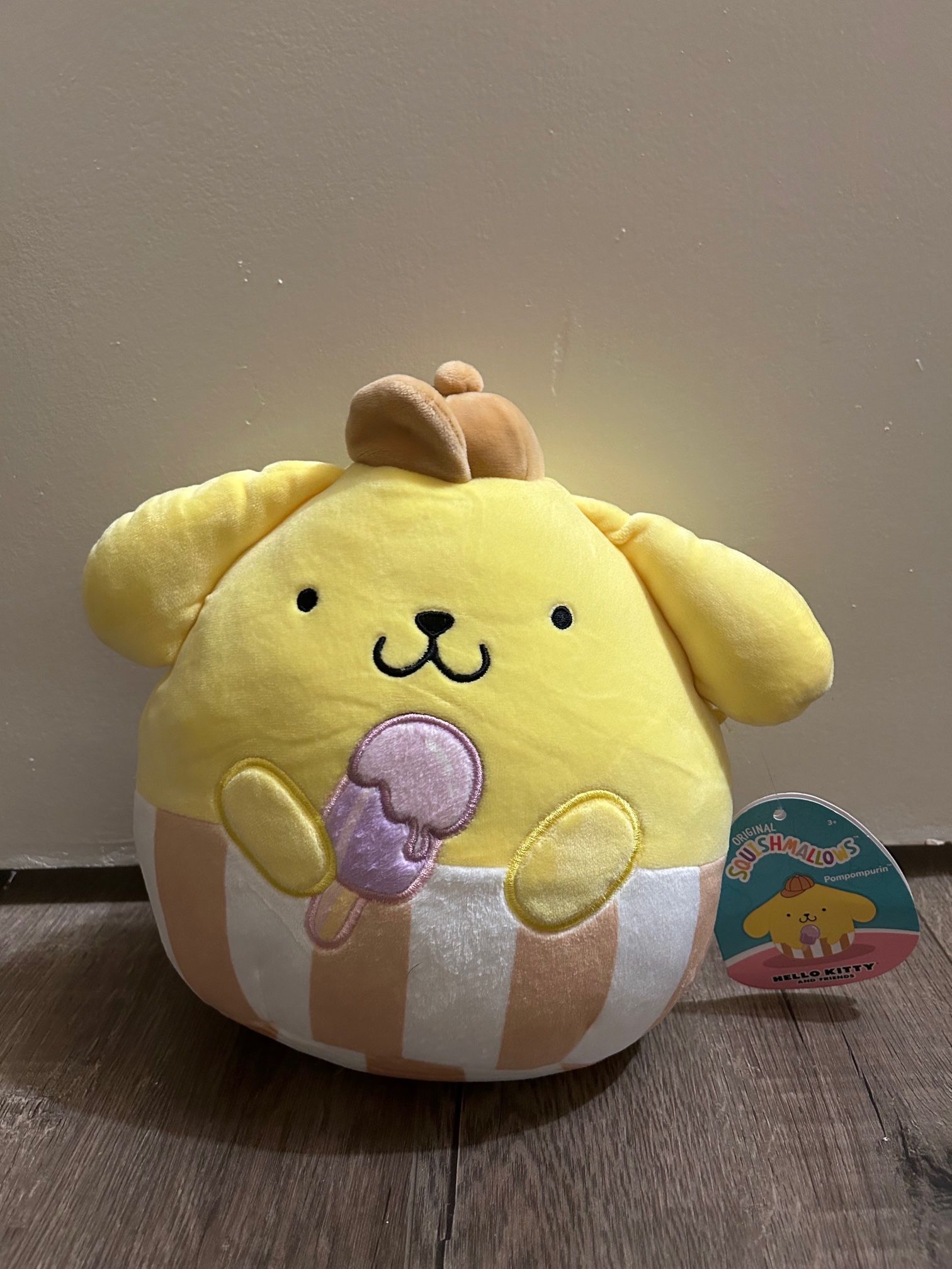 summer 2024 sanrio pompompurin with ice cream 8in squishmallow