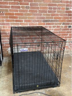 48” Folding Metal Crate with Premium Orthopedic Pad – Excellent Condition