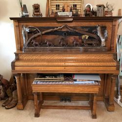 Regent Tiger Wood 1930s Upright Piano 