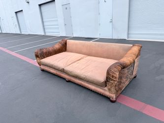 Fausto Polanco Hacienda Collection Cowhide Leather Sofa – Western Ranch Couch