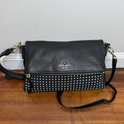 kate spade Black Polka Dot Fold-Over Crossbody