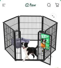New FXW dog fence 5 panels and 1 gate playpen 32”