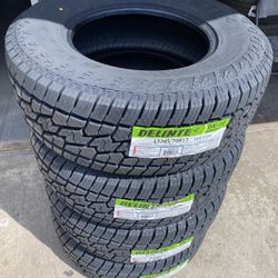 LT285/70r17 New Delinte All Terrain Tires - We Do Wheel Alignments