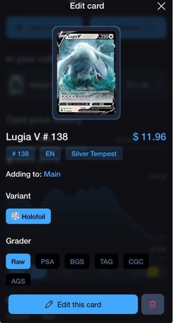 Lugia card