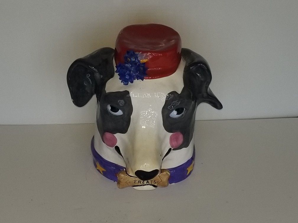 Porcelain dog treat container