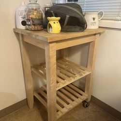 Sturdy Wooden Shelving (with Wheels!) 