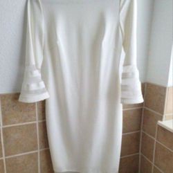 Calvin Klein Ivory Bell Sleeve Dress- Size 2