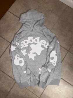 Spider Big Star Hoodie Men's M Gray/White Star Graphic Fleece Pullover