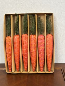 Easter Carrot Decoration - 14” Long- Set Of 6