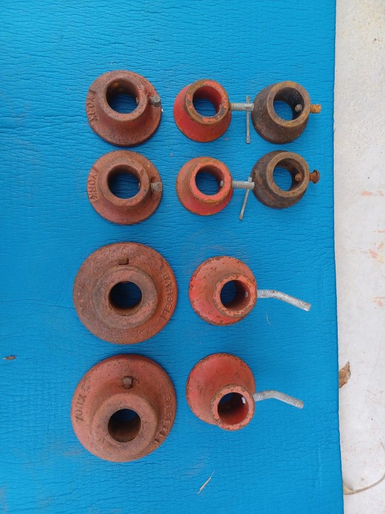 Vintage York Barbell Collar Bar Weight Standard Iron Ends 1"!!