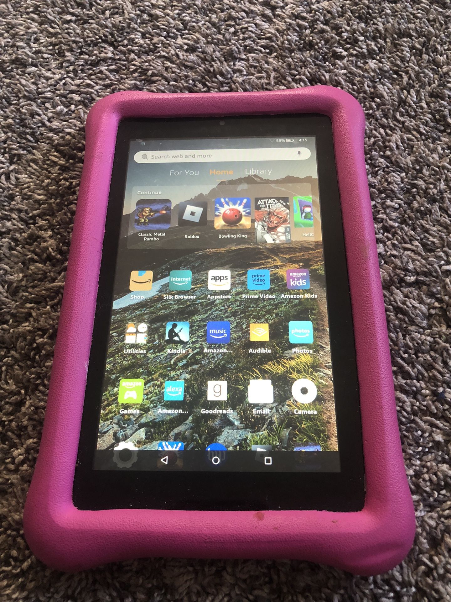 Fire 7 Kids Edition Tablet, 7" Display, 48 GB, Pink Kid-Proof Case