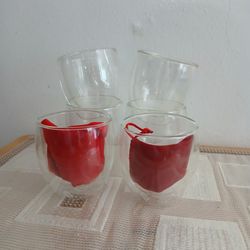 Bodum Double Wall Thermal Insulated Glasses Lot of 6  8oz Coffee Tea Glass