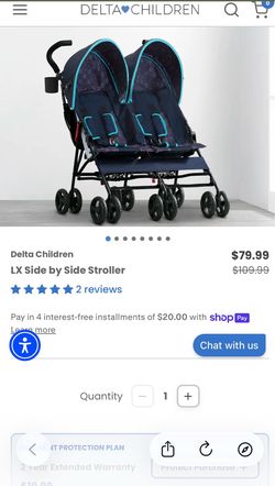 Delta Children LX Side-by-Side Double Stroller Twin Umbrella Stroller