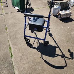 Folding Walker With Pouch