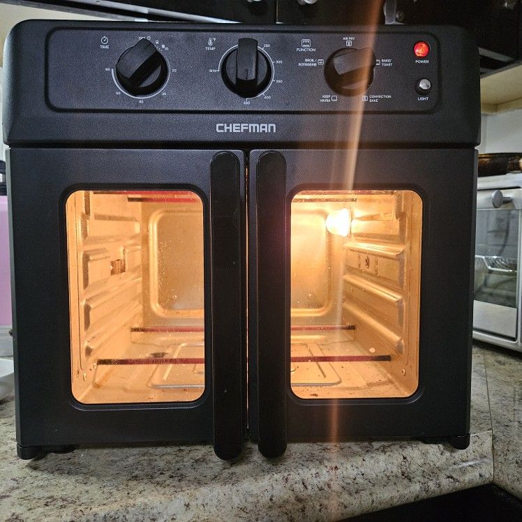 Chefman XL Air Fryer Oven w/ French Doors 26 Qt Capacity 5 Functions Black (ONLY 2 TRAYS INCLUDED)