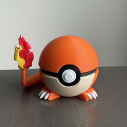 3D Printed Charmander Poké Ball Figurine 🔥 — Printed Pokémon Decor.