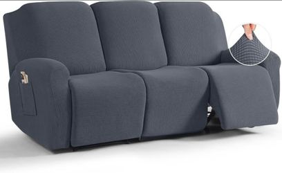 TAOCOCO Stretch Recliner Sofa Covers 8 Piece, Grey