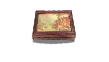 Wood Jewelry Box with Mirror