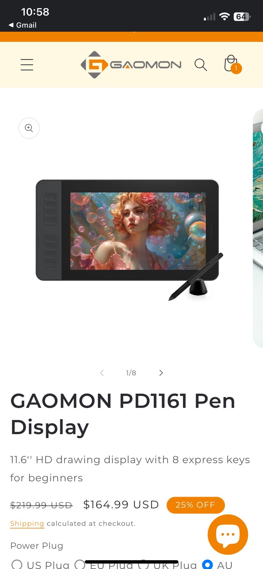 Gaomon PD1161 Pen Display Tablet