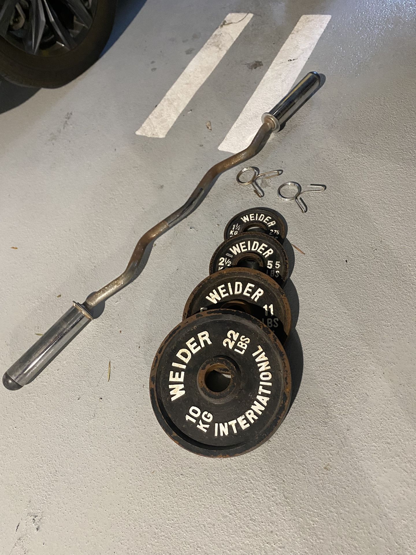 Weight Plates And Curl bar