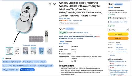 KADSKAN Automatic Window Cleaning Robot – LIKE NEW! Robot Automático Limpiavidrios KADSKAN – ¡COMO NUEVO!