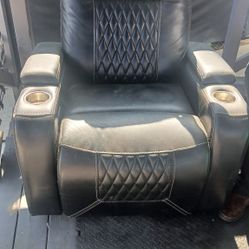 Leather Theater Couch 