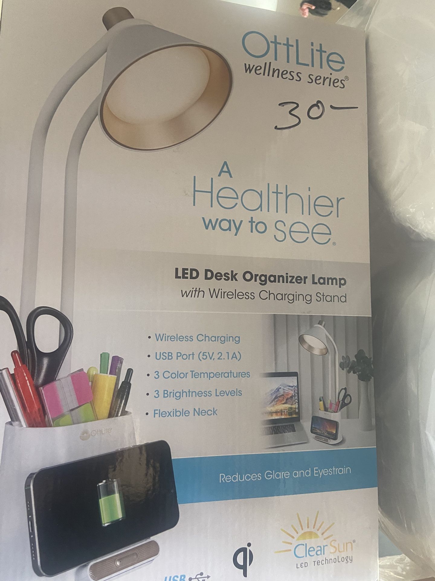 Desk lamp/phone Charger Desk Organizer