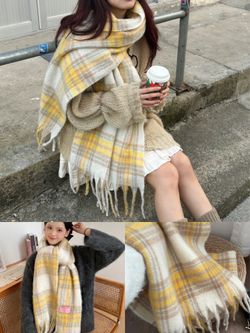 Plaid Fringe Scarf