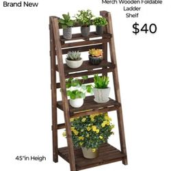 Brand New Infinity 45"  Merch Wooden Foldable Ladder Shelf 